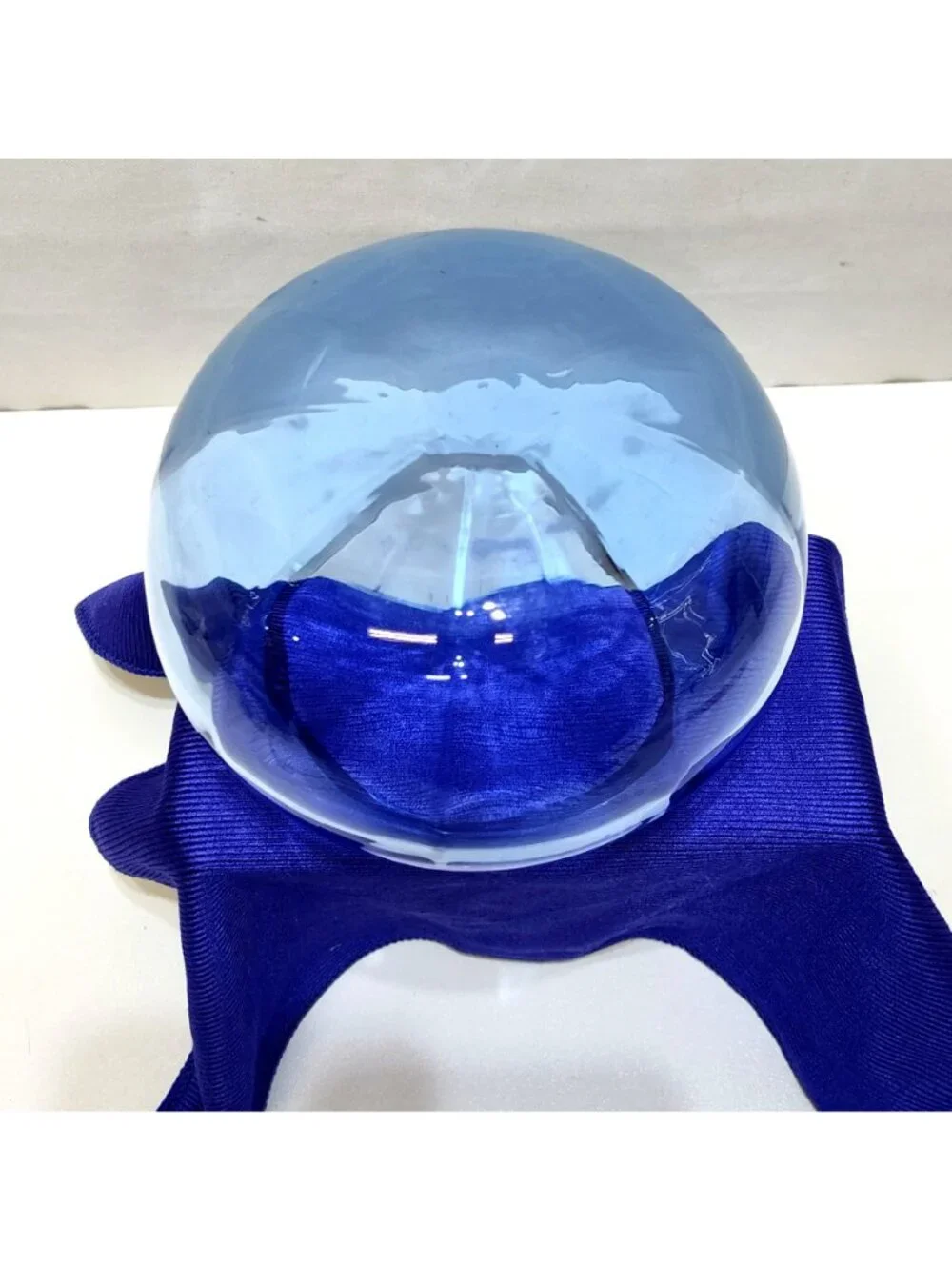 Tiffin Optic Copen Blue Art Glass Bowl Handcrafted Elegant Collectible Vintage